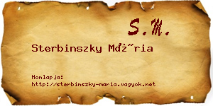Sterbinszky Mária névjegykártya