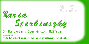 maria sterbinszky business card